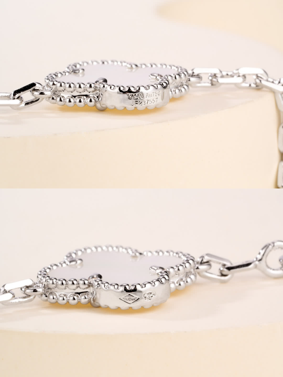 Van Cleef & Arpels Alhambra White Opal Bracelet